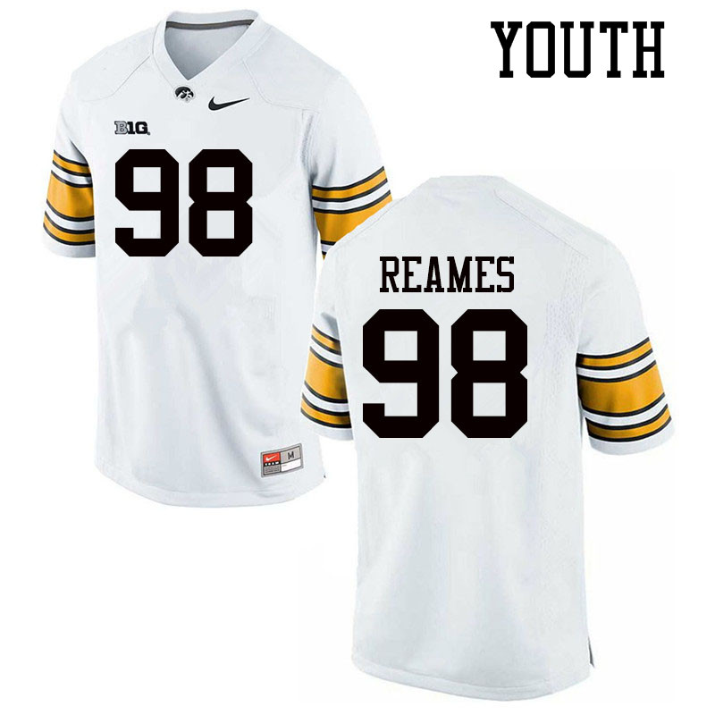 Youth #98 Chris Reames Iowa Hawkeyes College Football Jerseys Sale-White